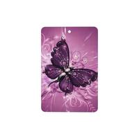 Phayah Ambientadores rectangulares para coche, 6 unidades, con hermoso patrón de mariposa morada, tarjetas aromáticas para colgar, aroma a lavanda que elimina el olor