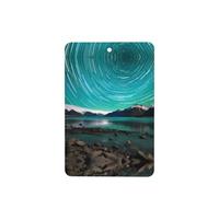 Phayah Ambientadores rectangulares para coche, 6 unidades, con patrón de aurora boreal verde, tabletas de aromaterapia, tarjeta perfumada colgante, aroma a lavanda