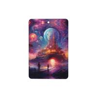 Phayah Ambientadores rectangulares para coche, 6 unidades, con patrón de castillo misterioso brillante, tabletas de aromaterapia automáticas, tarjeta perfumada para colgar, aroma a lavanda