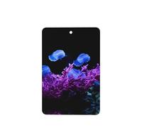 Phayah Ambientadores rectangulares para coche, 6 unidades, con patrón de medusas de arrecife de coral, tabletas de aromaterapia, tarjeta perfumada para colgar, aroma a lavanda que elimina el olor