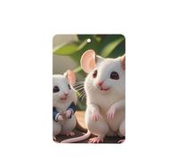 Phayah Ambientadores rectangulares para coche, 6 unidades, con patrón de ratas madre e hijo, tabletas de aromaterapia, tarjeta perfumada para colgar, aroma a lavanda