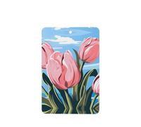 Phayah Ambientadores rectangulares para coche, 6 unidades, con patrón de tulipán rosa, tabletas de aromaterapia, tarjeta perfumada para colgar, aroma a lavanda