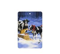 Phayah Ambientadores rectangulares para coche, 6 unidades, con patrón de vaca de nieve, tarjetas aromáticas para colgar, aroma a lavanda que elimina el olor