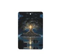 Phayah Ambientadores rectangulares para coche, 6 unidades, diseño de árbol antiguo de la sabiduría, tabletas de aromaterapia, tarjeta perfumada colgante, aroma a lavanda
