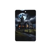 Phayah Ambientadores rectangulares para coche, 6 unidades, diseño de cabaña en el cementerio, tabletas de aromaterapia automáticas, tarjeta perfumada para colgar, aroma a lavanda