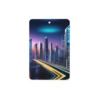 Phayah Ambientadores rectangulares para coche, 6 unidades, diseño de escena nocturna de ciudad futura, tabletas de aromaterapia, tarjeta perfumada para colgar, aroma a lavanda