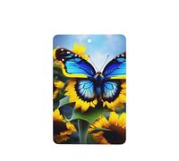 Phayah Ambientadores rectangulares para coche, 6 unidades, diseño de girasol, azul, mariposa, tabletas de aromaterapia, tarjeta perfumada colgante, aroma a lavanda