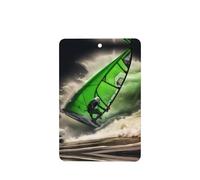 Phayah Ambientadores rectangulares para coche, 6 unidades, diseño de olas gigantes, con patrón de windsurf, tabletas de aromaterapia, tarjeta perfumada para colgar, aroma a lavanda