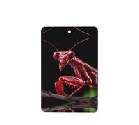 Phayah Ambientadores rectangulares para coche, 6 unidades, hoja roja, patrón de mantis rezando, tabletas de aromaterapia automática, tarjeta perfumada para colgar, aroma a lavanda