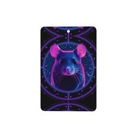 Phayah Ambientadores rectangulares para coche, 6 unidades, insignia con diseño de cabeza de ratón, tabletas de aromaterapia automáticas, tarjeta perfumada para colgar, aroma a lavanda