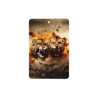 Phayah Ambientadores rectangulares para colgar en el coche, con diseño de dos tigres en llamas, con aroma a lavanda, para colgar en la tableta, armario, zapatos, armario, 4 unidades