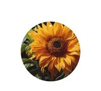 Phayah Aroma de girasol amarillo sobre fondo marrón, aroma de lavanda, aroma de coche, forma redonda, para colgar en tableta, fragancia para interior de coche, ambientador de fragancia 6 unidades