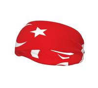 Phayah Bandas para el sudor con patrón de bandera de Turquía, diadema absorbente ancha para baloncesto, fútbol, ciclismo, correr, yoga