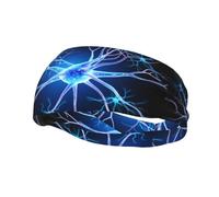 Phayah Bandas para el sudor con patrón de extensiones de neuronas para entrenamiento, deportes, diadema absorbente ancha para baloncesto, fútbol, ciclismo, correr, yoga
