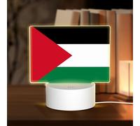 PHAYAH Bandera del Estado de Palestina Luz nocturna rectangular LED base ligera con cable USB ajustable 3 colores para adultos habitación infantil dormitorio