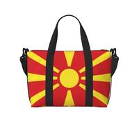 Phayah Banderas de fin de semana con la bandera de Macedonia del Norte para mujer, bolsa de viaje para fin de semana, bolsa deportiva para gimnasio, bolsa cruzada