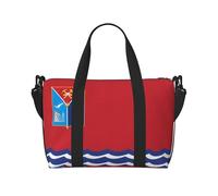Phayah Banderines de fin de semana para mujer, con la bandera de Magadán, bolsa de viaje para fin de semana, bolsa deportiva para gimnasio, bolsa cruzada
