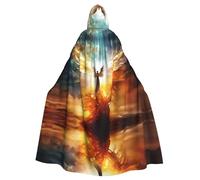 PHAYAH Bata con capucha para Halloween, brujería, brujería, con diseño de alas de árbol mágico, disfraz de Navidad, cosplay, fiesta de máscaras, disfraz de regalo