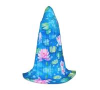 PHAYAH Bata con capucha para Halloween, brujería, brujería, diseño de estanque de loto, para Navidad, cosplay, fiesta de máscaras, disfraz de regalo, talla L