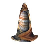 PHAYAH Bata con capucha para Halloween, brujería, brujería, diseño de paisaje de Júpiter, para Navidad, cosplay, fiesta de máscaras, disfraz de regalo, talla S