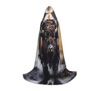 PHAYAH Bata con capucha para Halloween, brujería, brujería, disfraz de Navidad, cosplay, fiesta de máscaras, disfraz de regalo, talla S