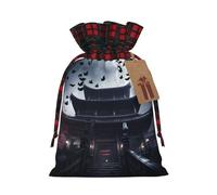 PHAYAH Bats Flying At Dusk Christmas - Bolsa de regalo de arpillera con cordón, bolsa de almacenamiento, adecuada para Navidad, fiesta de cumpleaños