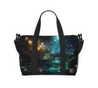 Phayah Bear On Arch Bridge - Bolsa de viaje para fin de semana, gimnasio, para mujeres y niñas, resistente al agua, Black, Talla única