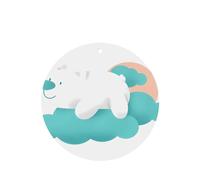 Phayah Bear On The Clouds - Ambientador de coche con aroma a lavanda, forma redonda, para colgar, tarjeta perfumada, 6 piezas para coches, armario, cajón, eliminar