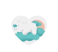Phayah Bear On The Clouds - Ambientador de coche con aroma a lavanda, tarjeta colgante en forma de corazón, tarjeta perfumada para colgar, 4 piezas para coche, armario, cajón