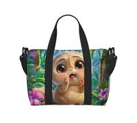 Phayah Big Eyed Bear - Bolsa de viaje para fin de semana, gimnasio, para mujeres y niñas, resistente al agua, Black, Talla única
