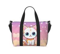 Phayah Big Eyed Kitten - Bolsa de viaje para fin de semana, gimnasio, para mujeres y niñas, resistente al agua, Black, Talla única