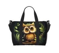 Phayah Big Eyed Owl - Bolsa de viaje para fin de semana, gimnasio, para mujeres y niñas, resistente al agua, Black, Talla única