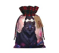 PHAYAH Black Panther - Bolsa de regalo de arpillera con cordón para Navidad, bolsa de almacenamiento adecuada para Navidad, fiesta de cumpleaños