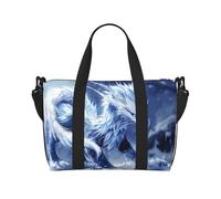 Phayah Blue Dragon Beast - Bolsa de viaje para fin de semana, gimnasio, para mujeres y niñas, resistente al agua, Black, Talla única