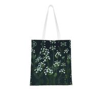 PHAYAH Bolsa de lona con estampado de flores silvestres blancas, bolsas de tela reutilizables para gimnasio, playa, compras, comestibles, regalos de moda