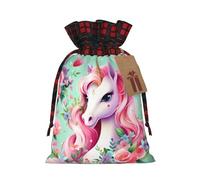 PHAYAH Bolsa de regalo con cordón de unicornio rosa adecuada para dulces y pequeños regalos de cumpleaños, aniversarios y fiestas