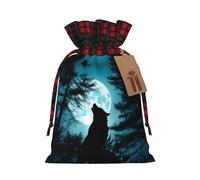 PHAYAH Bolsa de regalo con cordón de Wolf Under The Moon adecuada para dulces y pequeños regalos de cumpleaños, aniversarios y fiestas