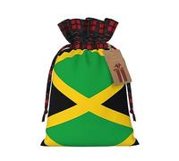 PHAYAH Bolsa de regalo de arpillera con cordón de bandera de Jamaica, bolsa de almacenamiento, adecuada para Navidad, fiesta de cumpleaños