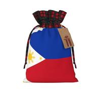 PHAYAH Bolsa de regalo de Navidad con bandera de Filipinas, bolsa de regalo con cordón para cumpleaños, aniversarios y fiestas, dulces y bolsas de almacenamiento