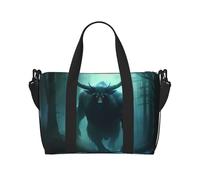Phayah Bolsa de viaje con diseño de bestia de cuernos de vaca, bolsa de equipaje de mano, plegable, unisex, para viajes en avión