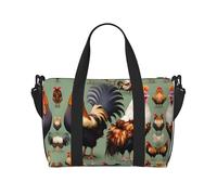 Phayah Bolsa de viaje con diseño de gallo y pollo, bolsa de equipaje de mano, plegable, unisex, para viajes en avión