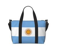 Phayah Bolsa de viaje con la bandera argentina para fin de semana, gimnasio, para mujeres y niñas, resistente al agua, Black, Talla única