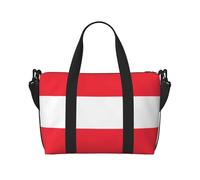 Phayah Bolsa de viaje con la bandera austriaca para fin de semana, gimnasio, para mujeres y niñas, resistente al agua, Black, Talla única