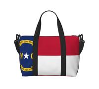 Phayah Bolsa de viaje con la bandera de Dakota del Norte, bolsa de viaje para fin de semana, gimnasio, para mujeres y niñas, bolsa de hombro resistente al agua, Negro -, Talla única