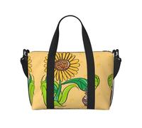Phayah Bolsa de viaje con semillas de girasol y girasoles, bolsa de deporte, bolsa de gimnasio, bolsa de hombro para fin de semana para mujer, color negro, talla única, Negro, One Size