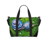 Phayah Bolsa de viaje de caracol azul para fin de semana, gimnasio, para mujeres y niñas, resistente al agua, Black, Talla única