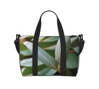 Phayah Bolsa de viaje de hoja de eucalipto, bolsa de deporte, bolsa de gimnasio, bolsa de hombro para fin de semana para mujer, Black, Talla única