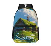 PHAYAH Bolsa ligera para laptop de 17 pulgadas con diseño de gato de cola larga de dibujos animados para niñas y mujeres, mochila informal para el regreso a la escuela, Cabin in the Woods, Taille