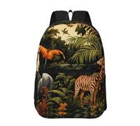 PHAYAH Bolsa ligera para laptop de 17 pulgadas con patrón de bosque de bambú para niñas y mujeres, mochila informal para el regreso a la escuela, Animales en la selva tropical, Taille unique