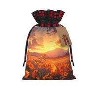 PHAYAH Bolsas de Navidad con patrón de girasoles amarillos al atardecer, bolsas de regalo de Navidad, bolsas de dulces de Navidad, bolsas de golosinas, bolsas de recuerdos de fiesta, bolsas medianas